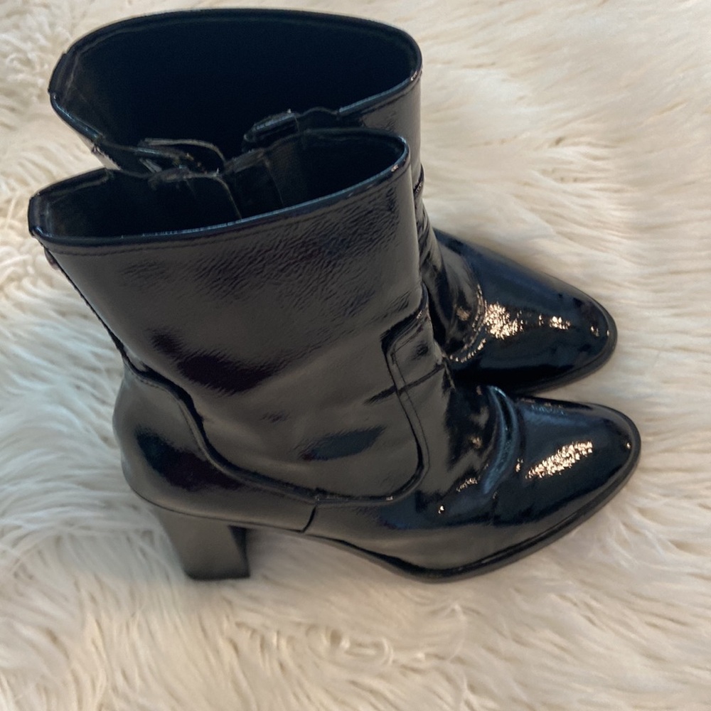 Donald Pliner Black Patent Leather Ankle Boots size 8 BNWOT see all photos - Picture 12 of 12